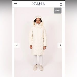Brand new Harper Coats  Uptown Puffer in ivory winter coat